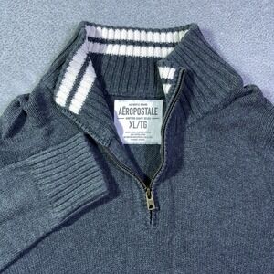 Aeropostale‎ Mens Dark Gray Half Zip Sweater XL TG Cotton Blend
